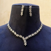 Thumbnail for Elegant Silver Flower Necklace