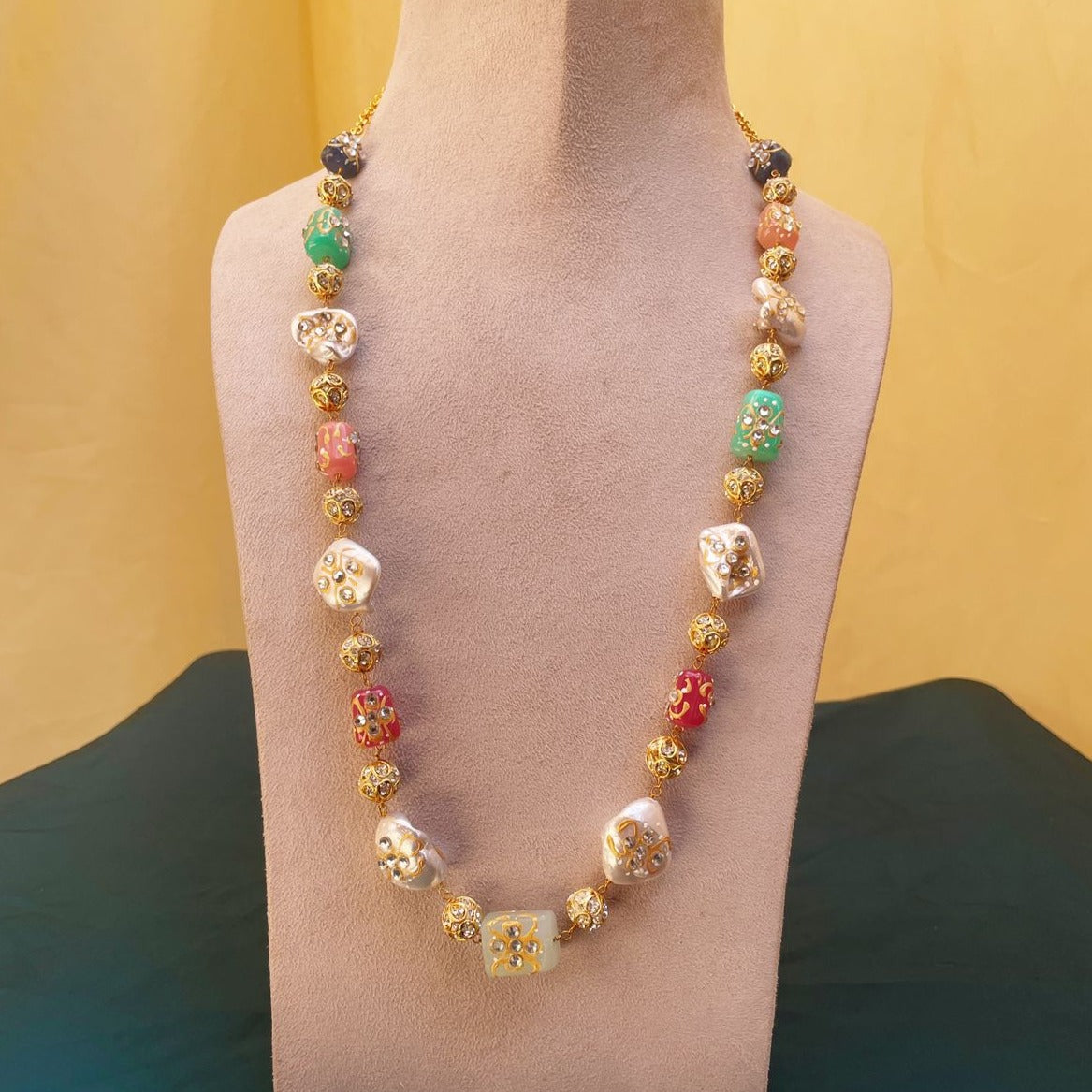 Jaipuri Colourful Baroque Pearl Beads Mala