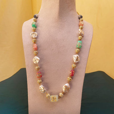 Jaipuri Colourful Baroque Pearl Beads Mala