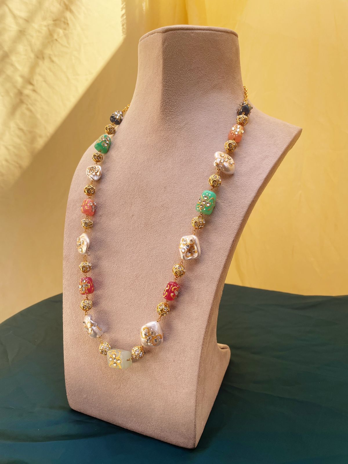 Jaipuri Colourful Baroque Pearl Beads Mala