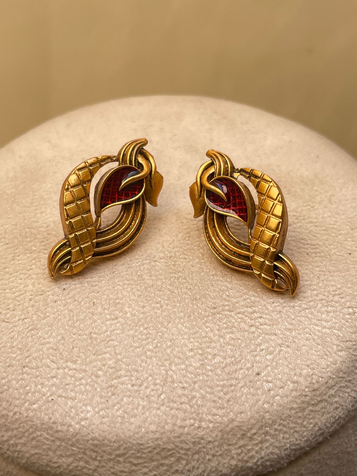 Meenakari Peacock Antique Matt Polish Necklace & Earrings