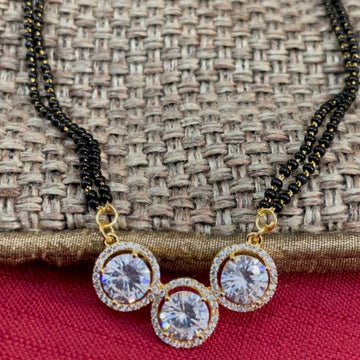 Three Silver Stone Mangalsutra - Abdesignsjewellery