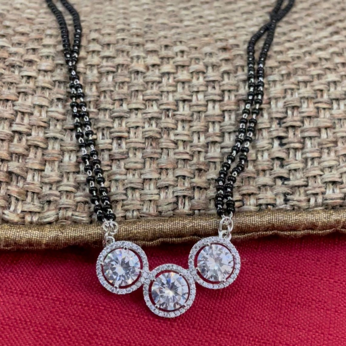 Astonishing Diamond Stone Mangalsutra - Abdesignsjewellery
