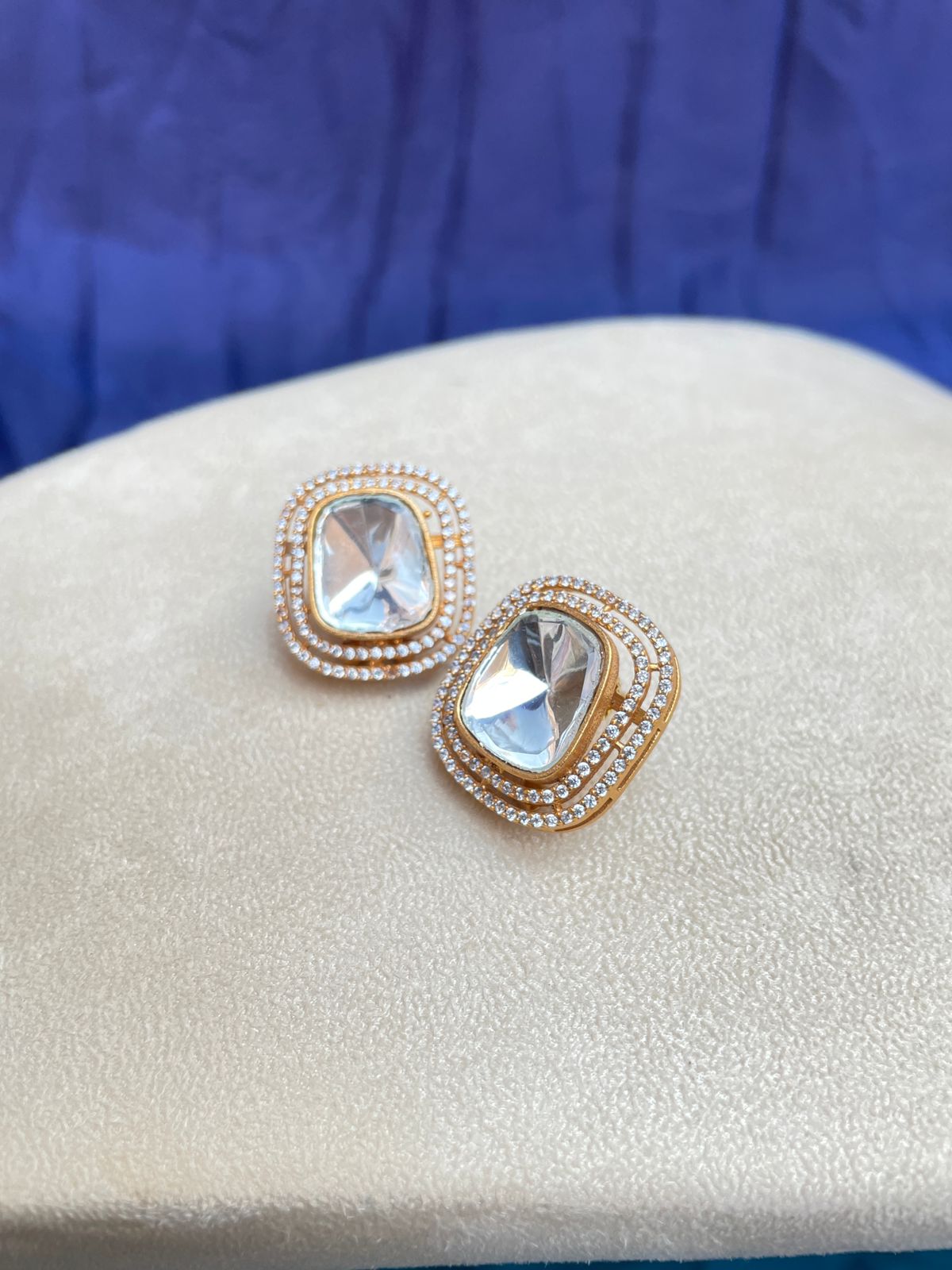 Uncut Gold Polki Diamond Earring