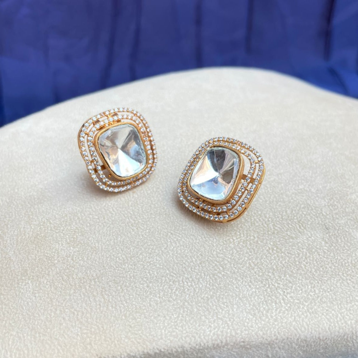 Uncut Gold Polki Diamond Earring