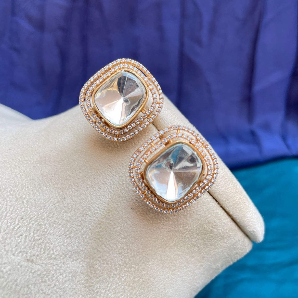 Uncut Gold Polki Diamond Earring