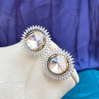 Thumbnail for Beautiful Silver Polki Diamond Earring