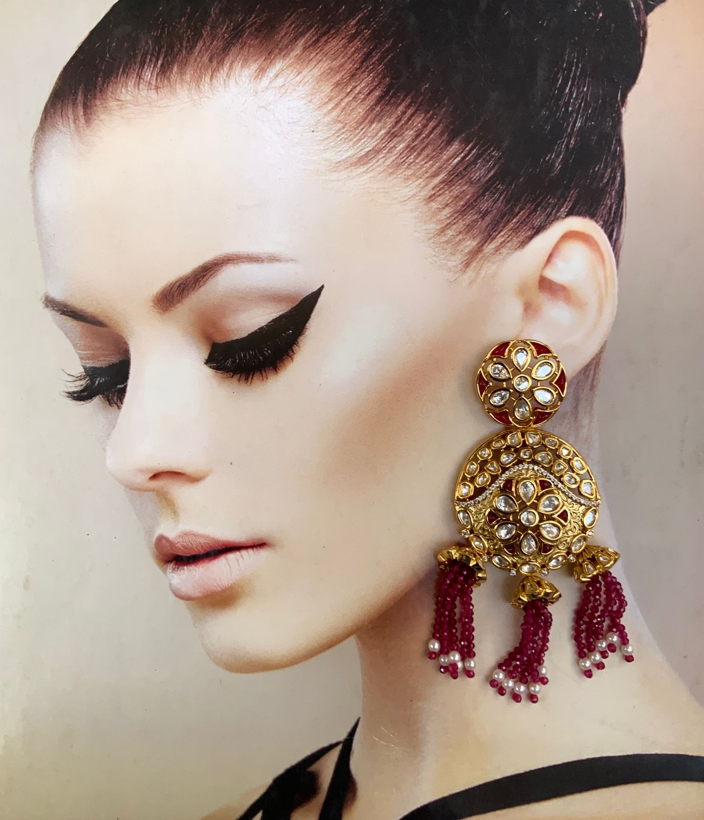 Exqusite High Quality Gold American Diamond Earrings - Abdesignsjewellery