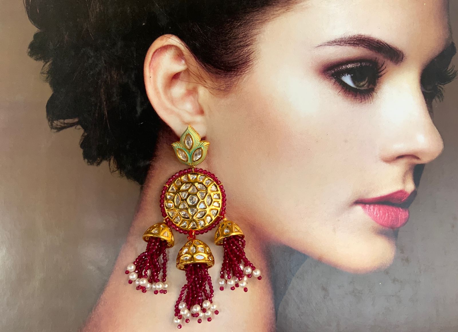 Exqusite High Quality Gold American Diamond Earrings - Abdesignsjewellery