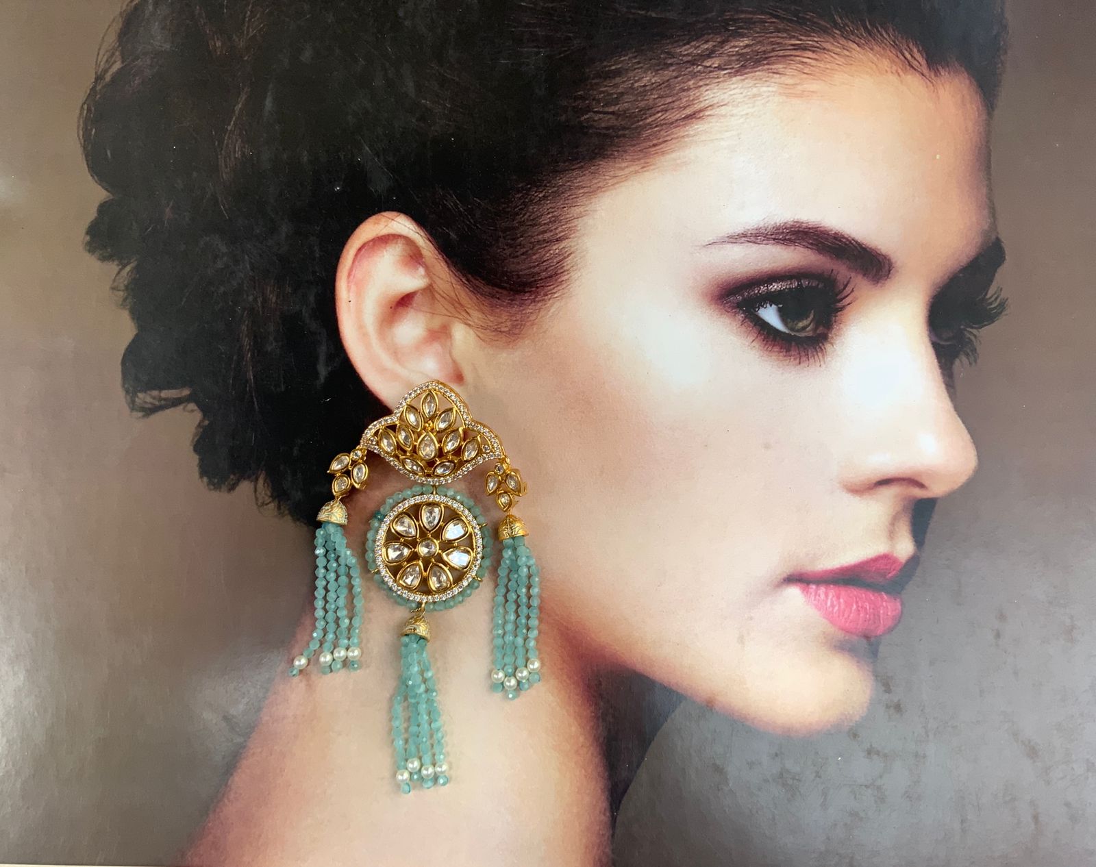 Exqusite High Quality Gold American Diamond Earrings - Abdesignsjewellery