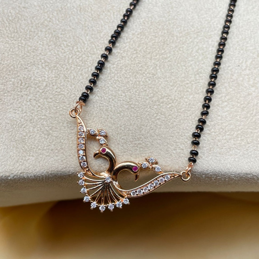 Rose Gold Peacock Diamond Mangalsutra