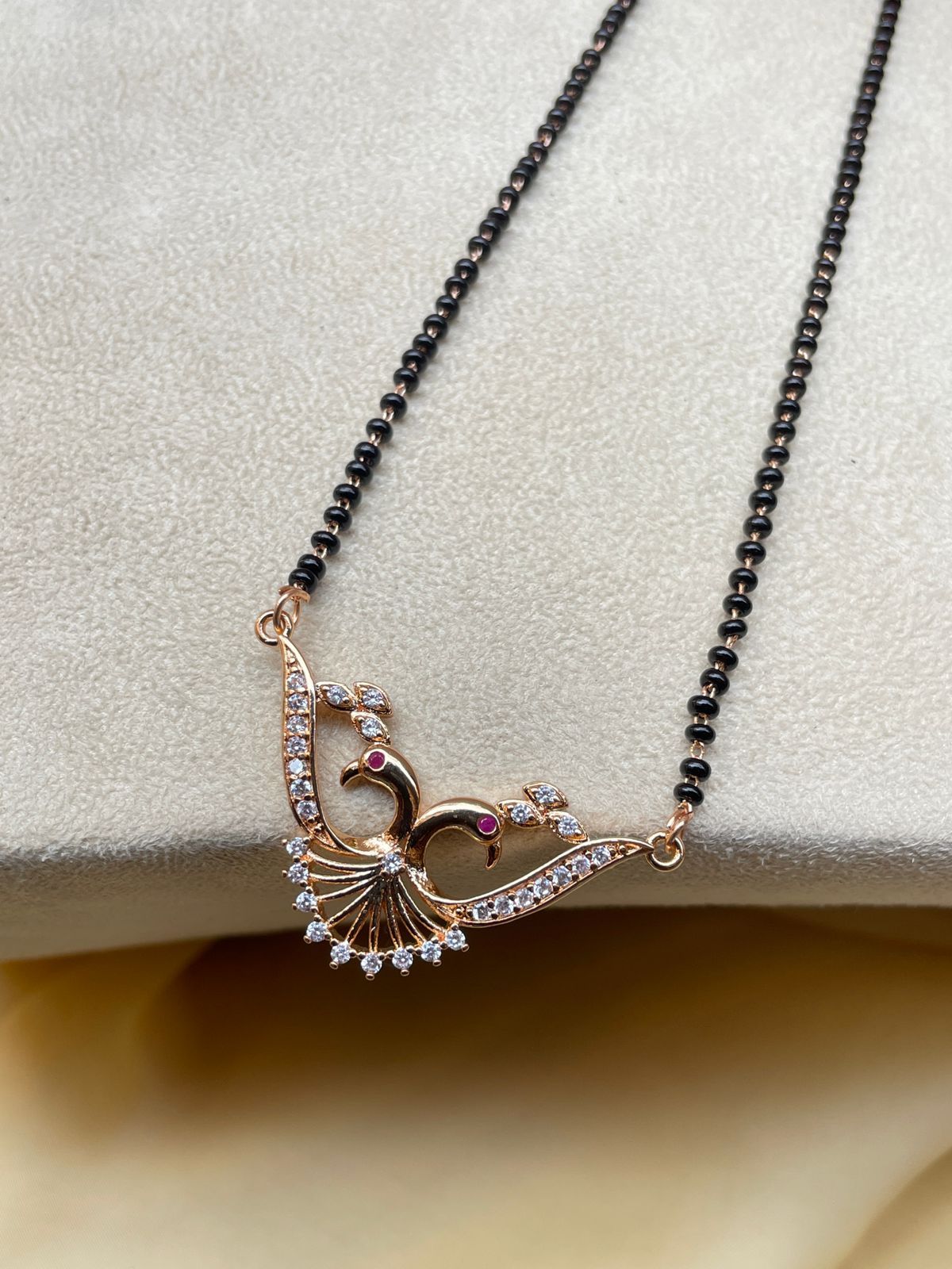 Rose Gold Peacock Diamond Mangalsutra