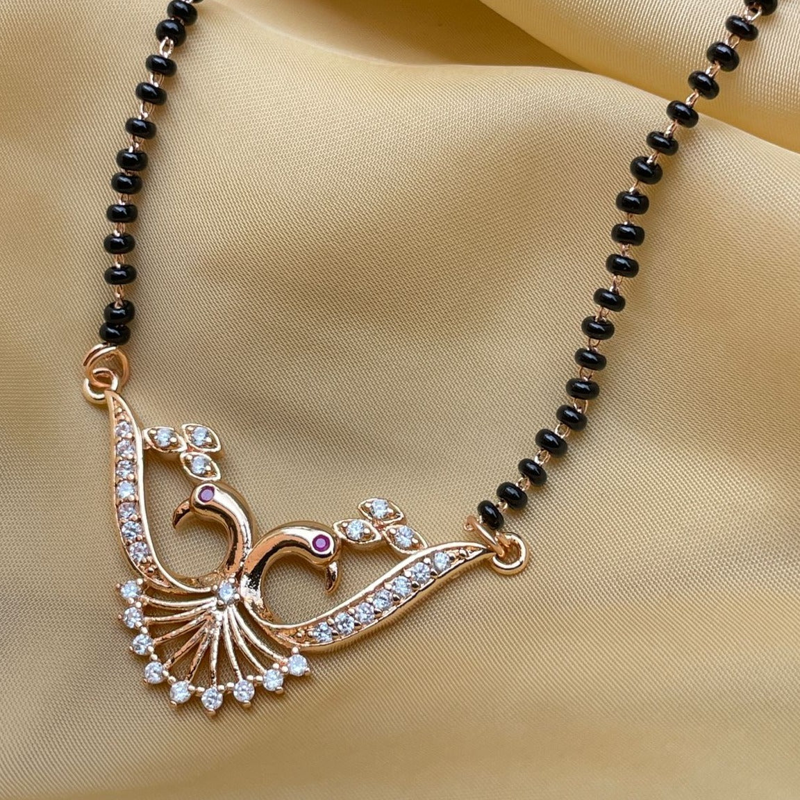 Rose Gold Peacock Diamond Mangalsutra