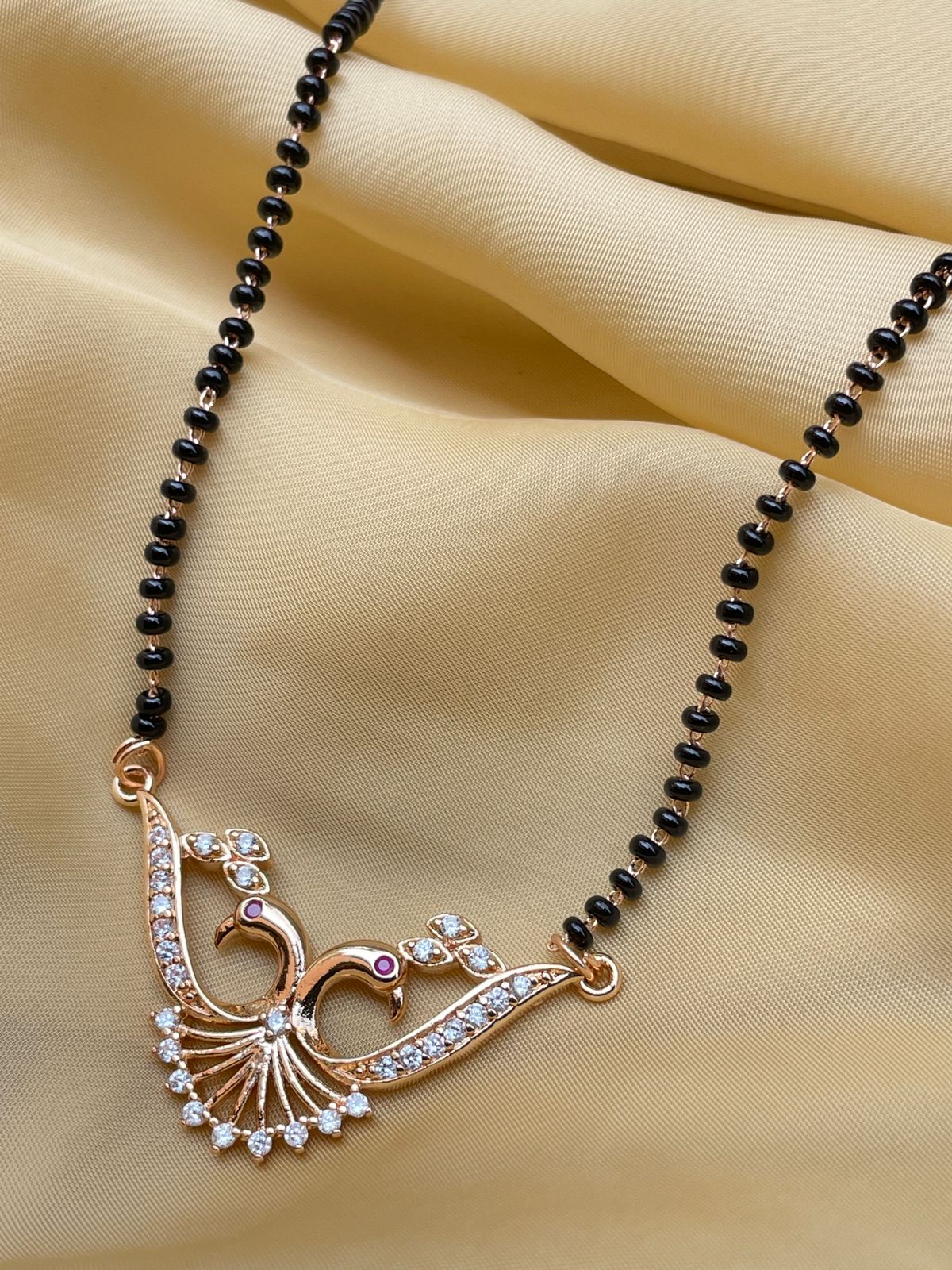 Rose Gold Peacock Diamond Mangalsutra