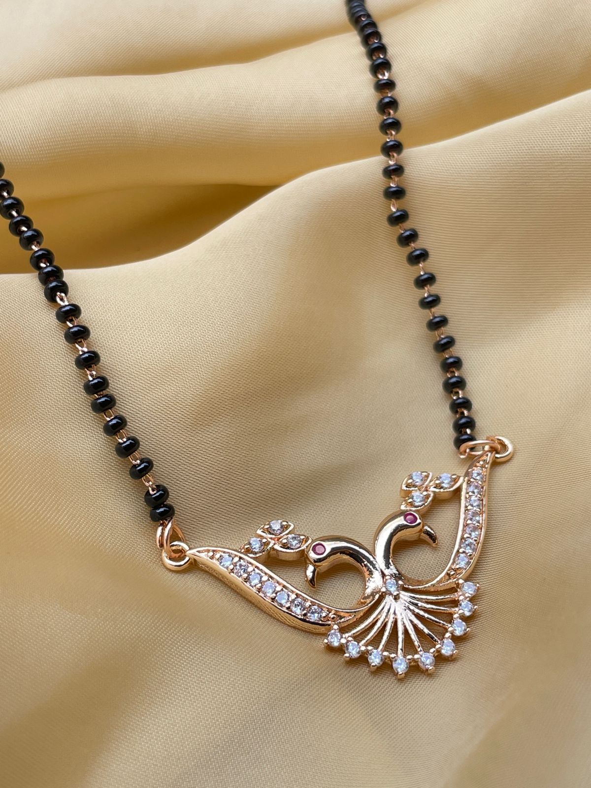 Rose Gold Peacock Diamond Mangalsutra