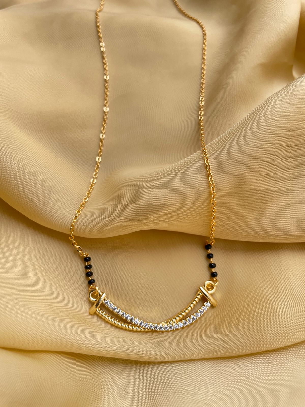 Gold Plated Infinity Diamond Mangalsutra - Abdesignsjewellery