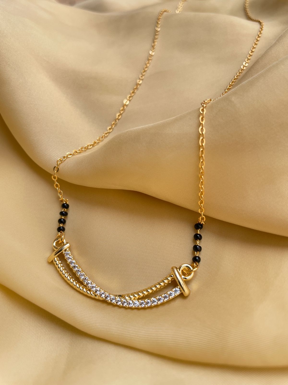 Gold Plated Infinity Diamond Mangalsutra - Abdesignsjewellery