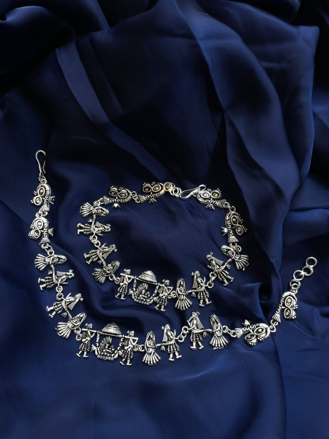 Wedding Barat Doli German Silver Oxidised Anklets