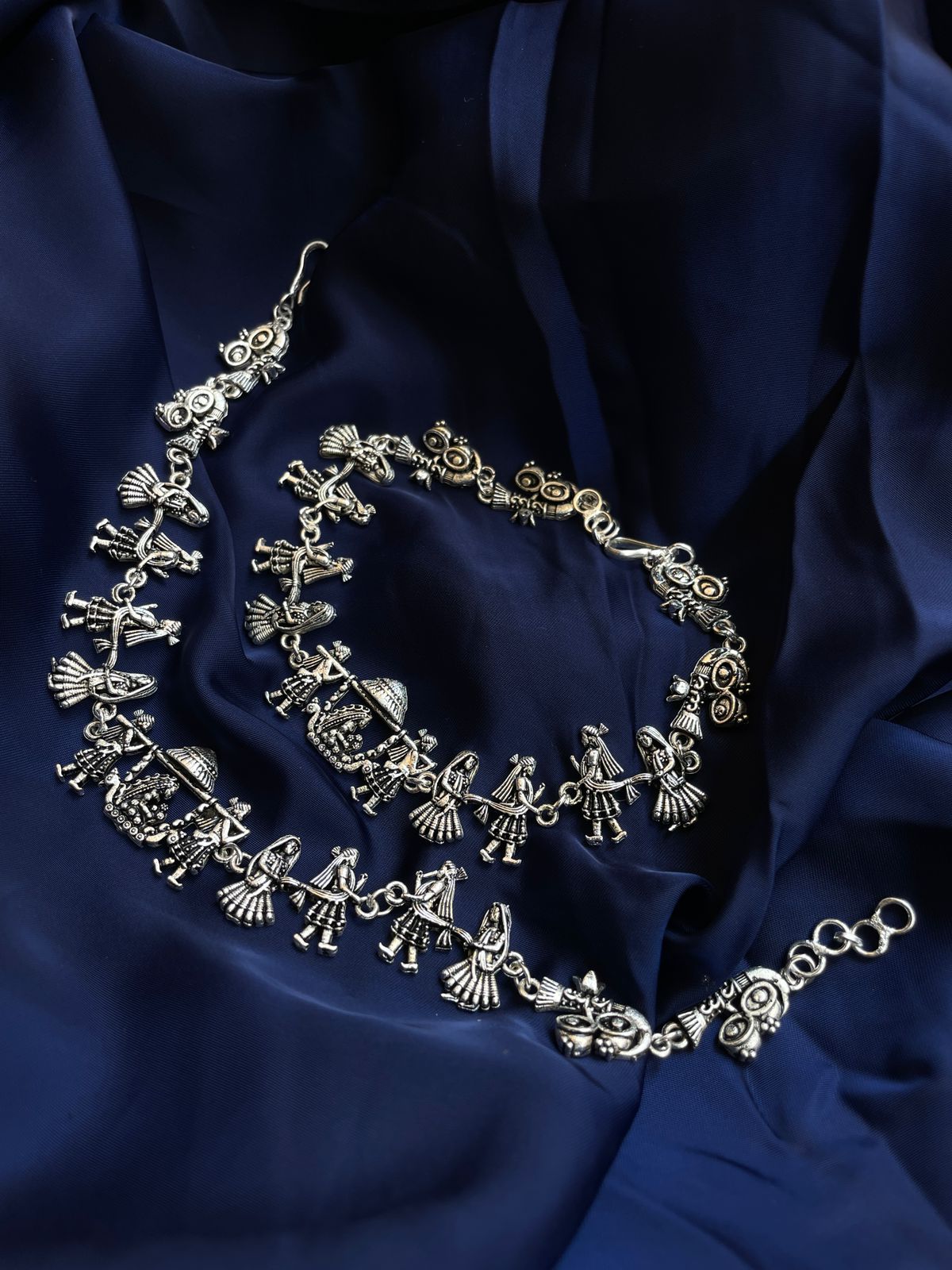 Wedding Barat Doli German Silver Oxidised Anklets