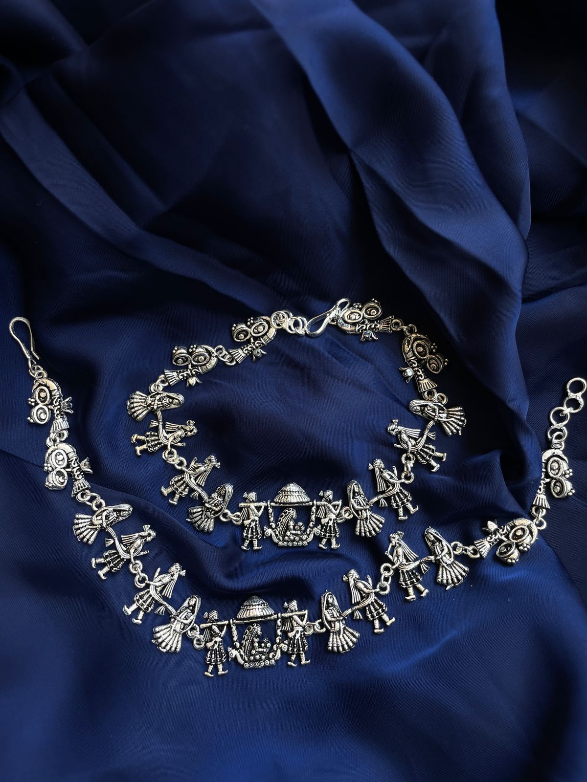 Wedding Barat Doli German Silver Oxidised Anklets