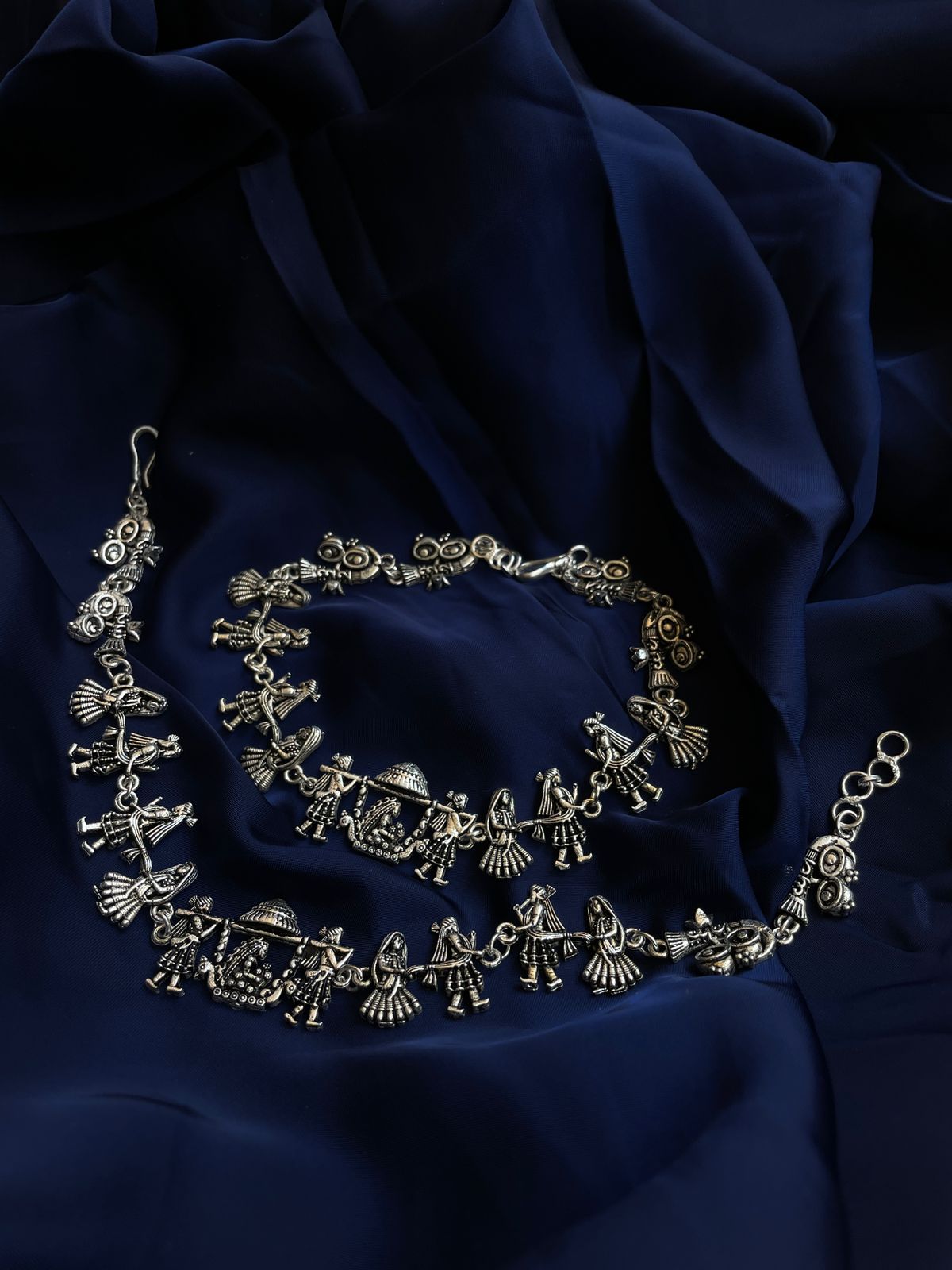 Wedding Barat Doli German Silver Oxidised Anklets