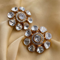 Thumbnail for Classic Polki Flower Design Earrings - Abdesignsjewellery