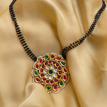 Real Kemp Stone Pendant Mangalsutra - jewellery by Abdesigns Jewellery