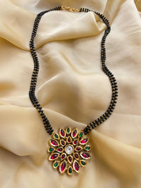 Thumbnail for Multicolour Flower Kemp Stone Mangalsutra
