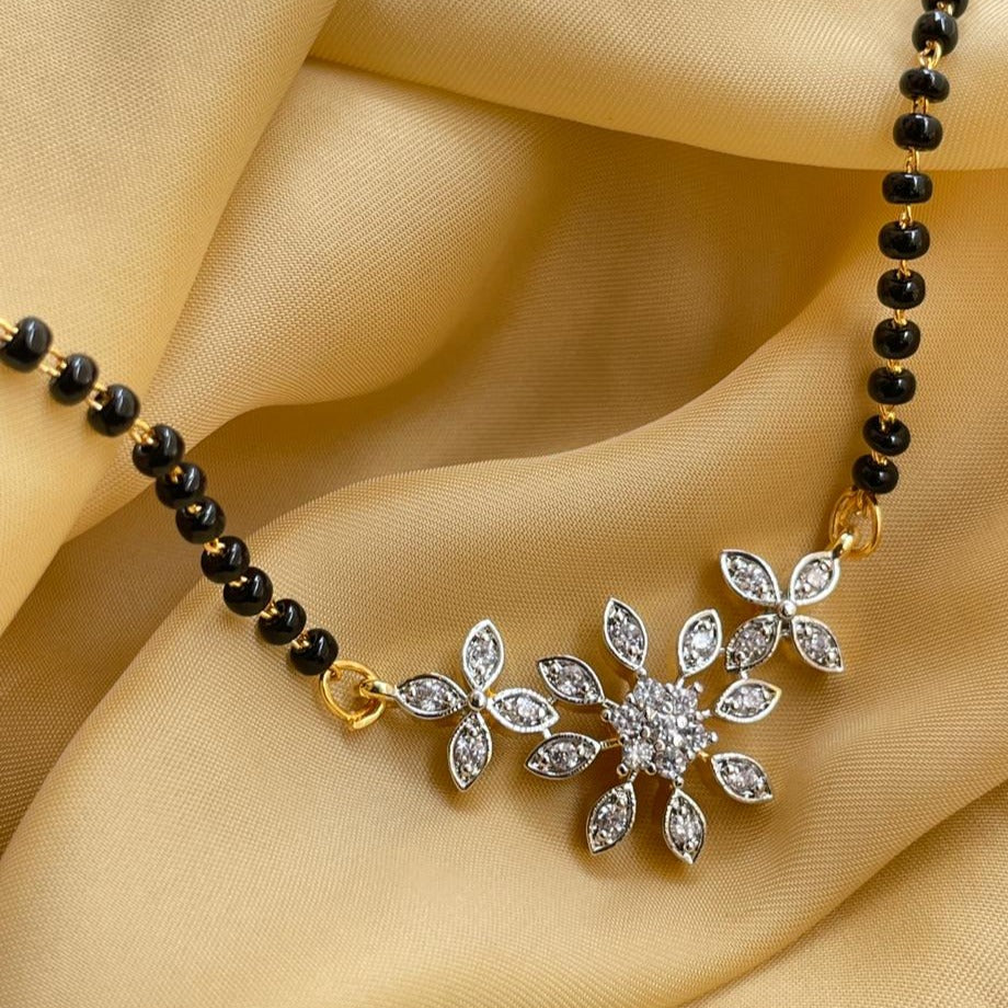 Blossom Flower Gold Plated Mangalsutra - Abdesignsjewellery