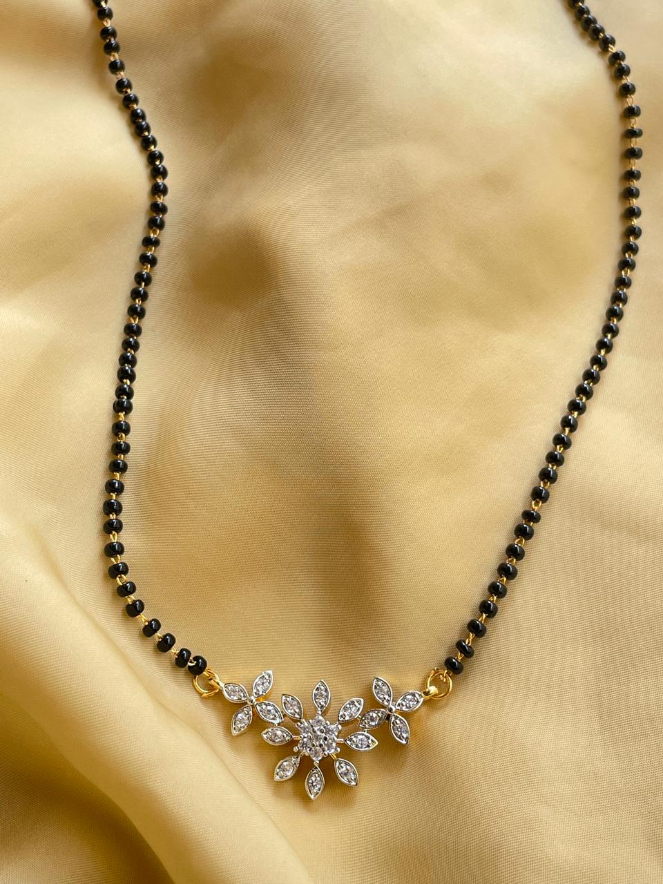 Blossom Flower Gold Plated Mangalsutra - Abdesignsjewellery