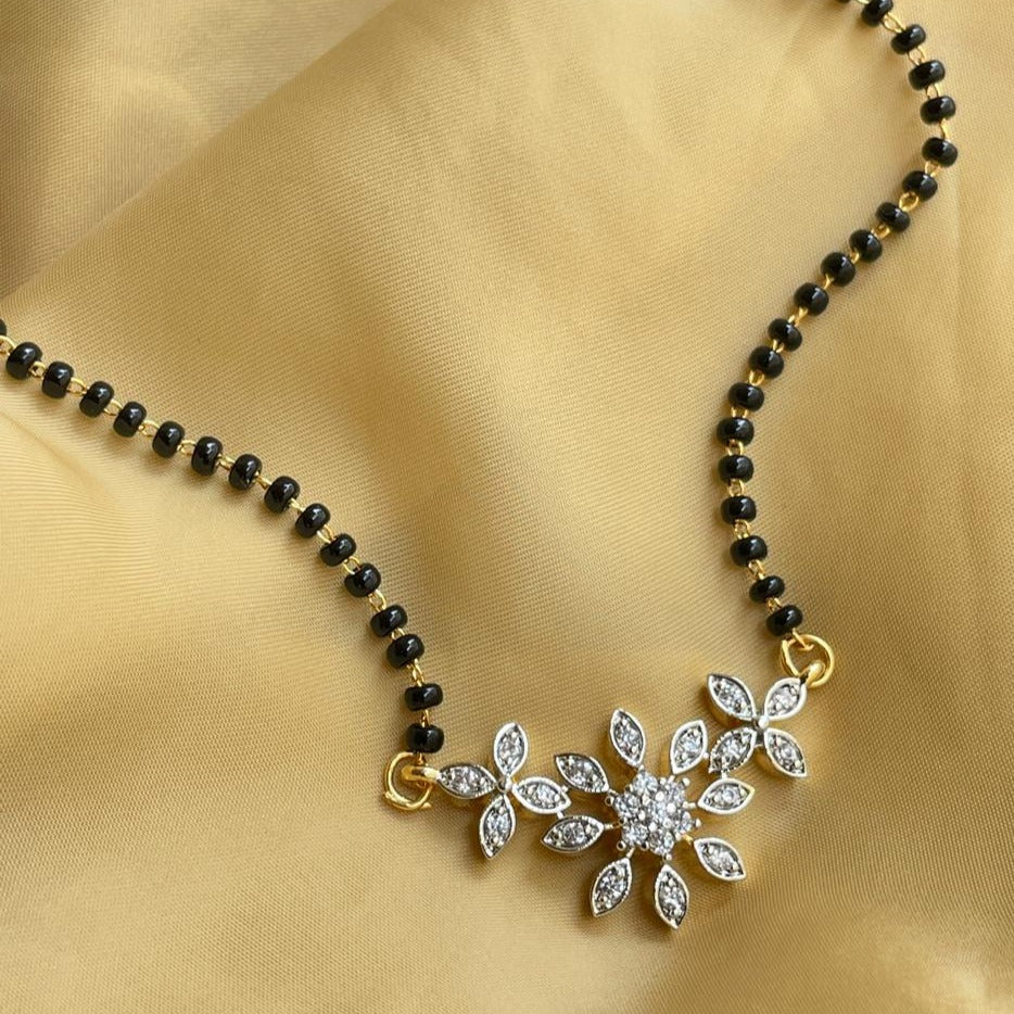 Blossom Flower Gold Plated Mangalsutra - Abdesignsjewellery