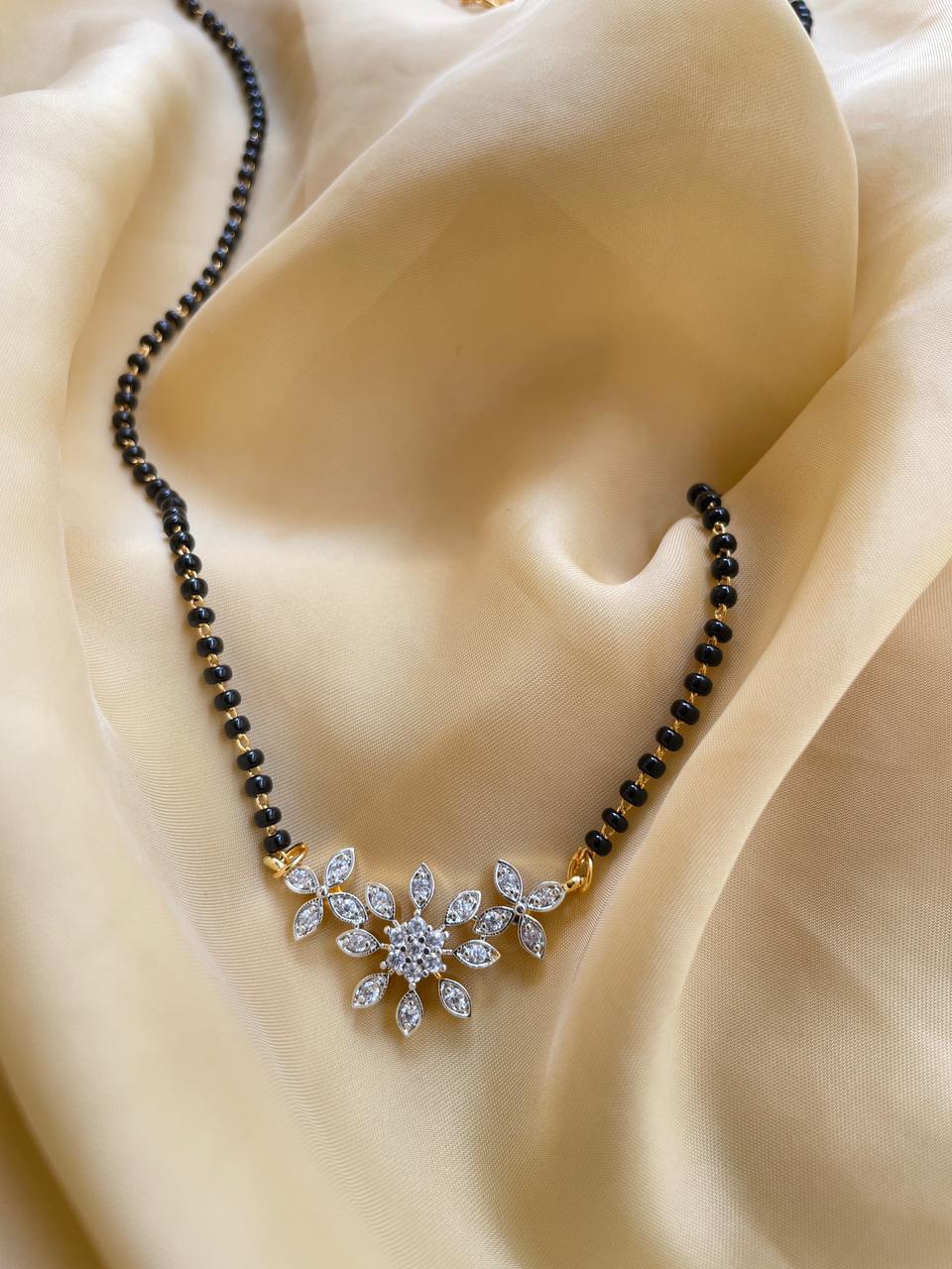 Blossom Flower Gold Plated Mangalsutra - Abdesignsjewellery