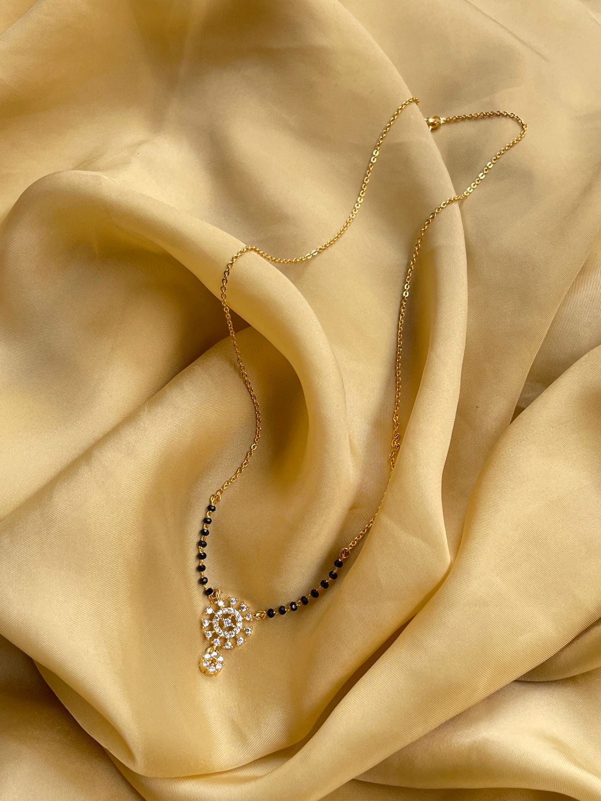 Symmetrical Sunshine Gold Plated Mangalsutra - Abdesignsjewellery