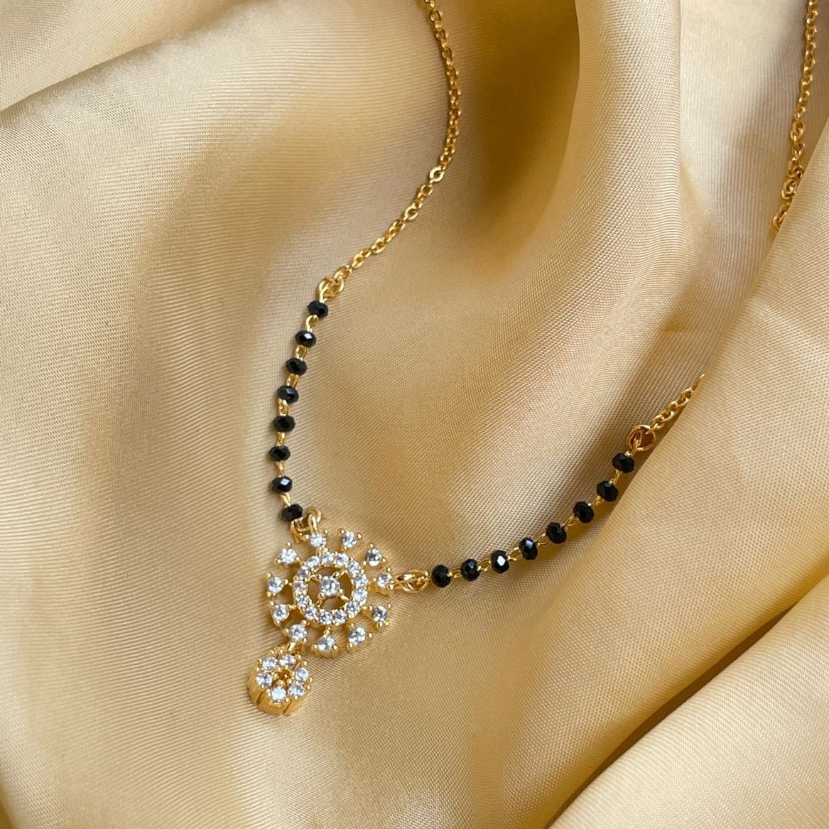 Symmetrical Sunshine Gold Plated Mangalsutra - Abdesignsjewellery