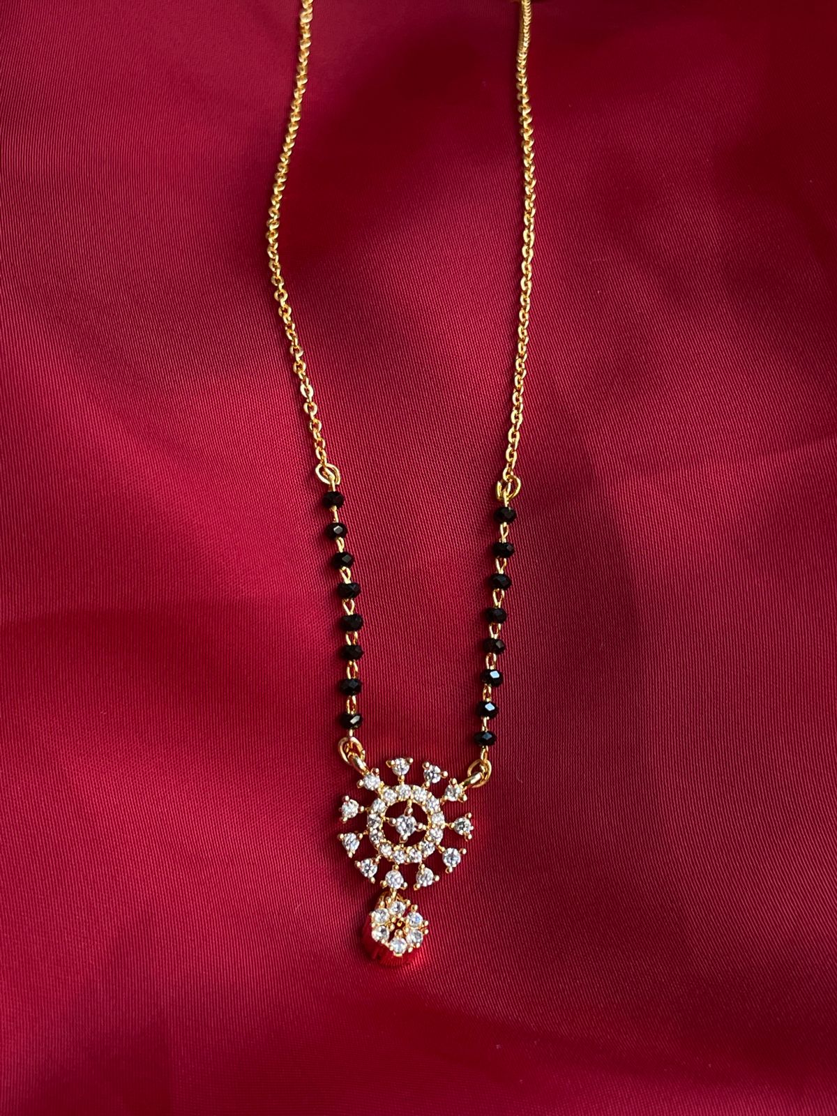 Symmetrical Sunshine Gold Plated Mangalsutra - Abdesignsjewellery