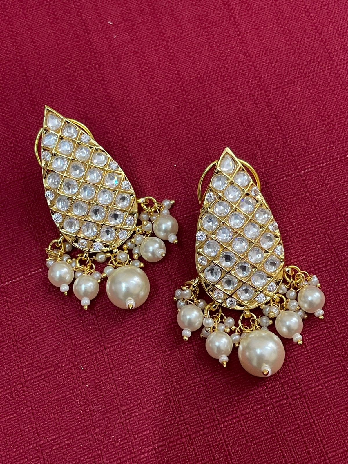 Ethnic Gold Plated Polki Earring