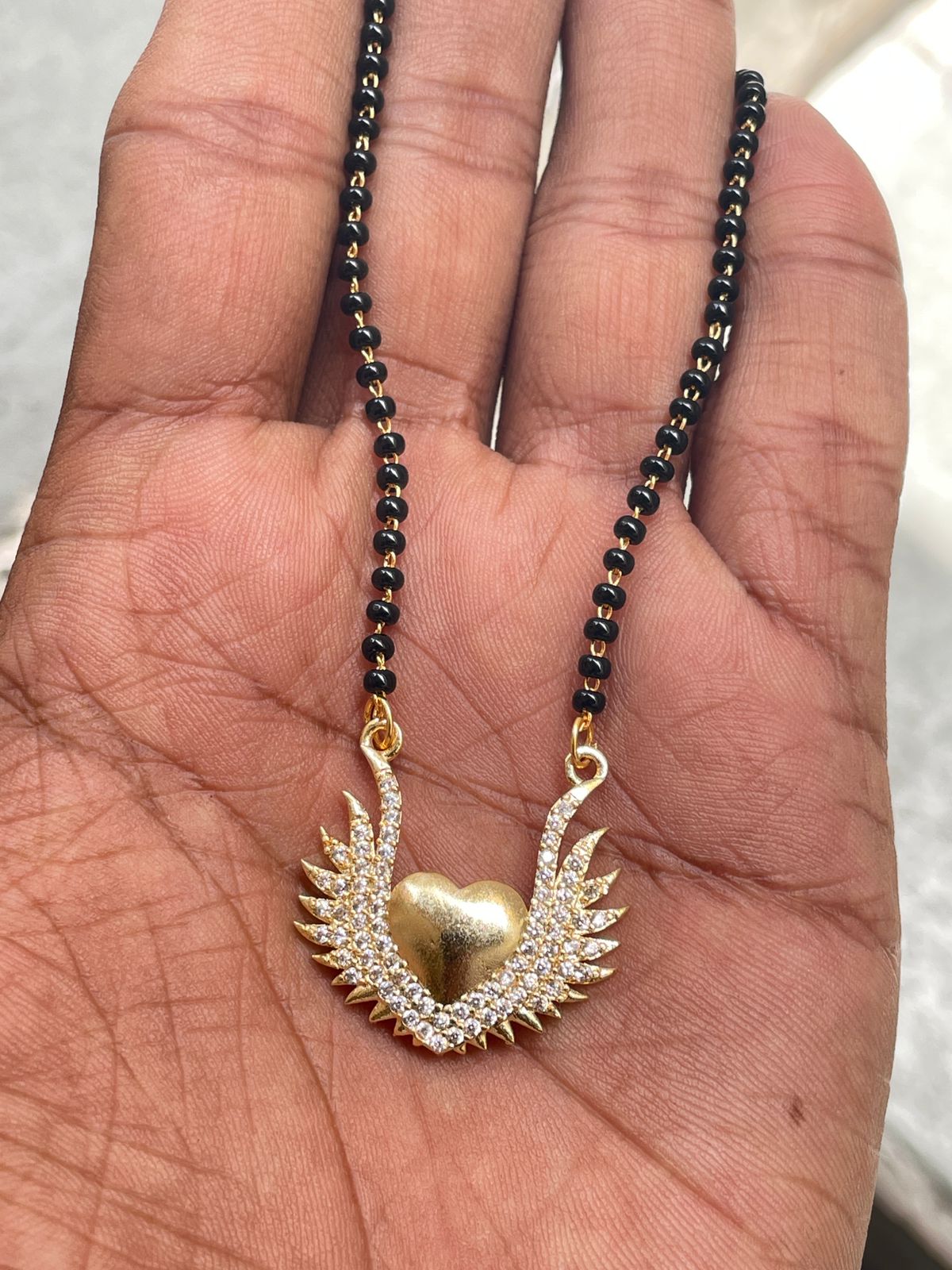 Latest Gold Plated Heart Style Mangalsutra