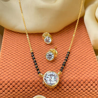 Thumbnail for Natasa Stankovic Inspired Simple  Gold Diamond Mangalsutra