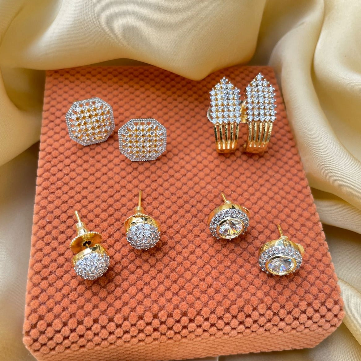 Dailywear Gold Plated Stud Earrings Combo – Abdesignsjewellery