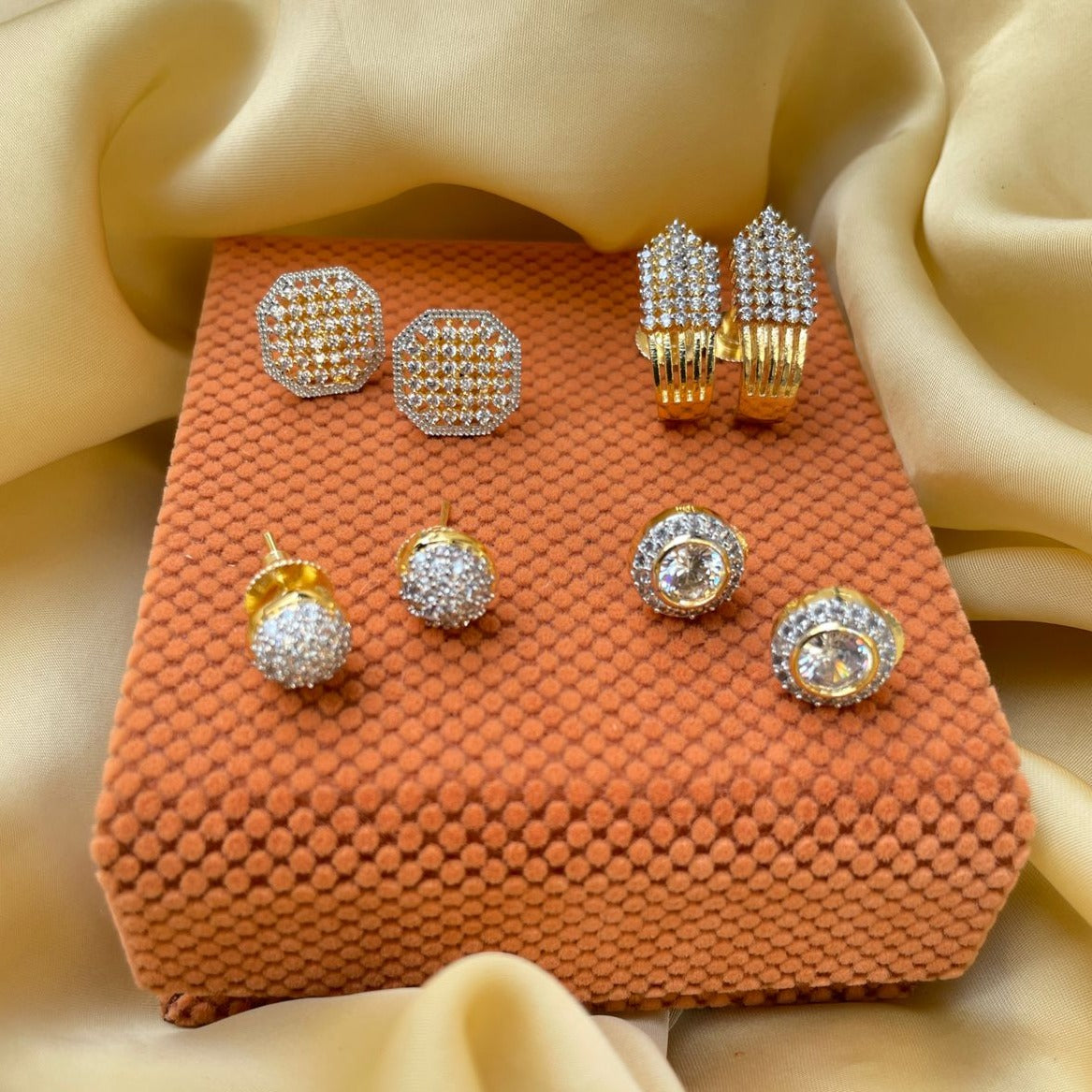 Dailywear Gold Plated Stud Earrings Combo - Abdesignsjewellery