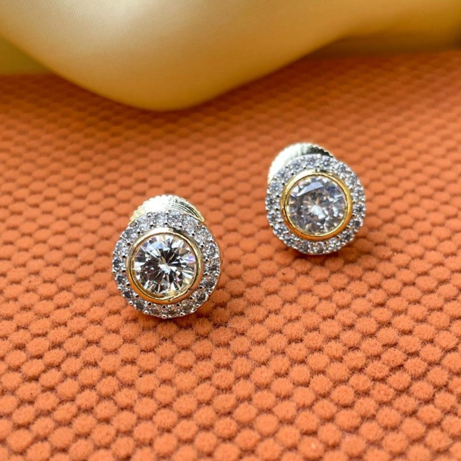 Trendy Round Cubic Zircon Stud Earring
