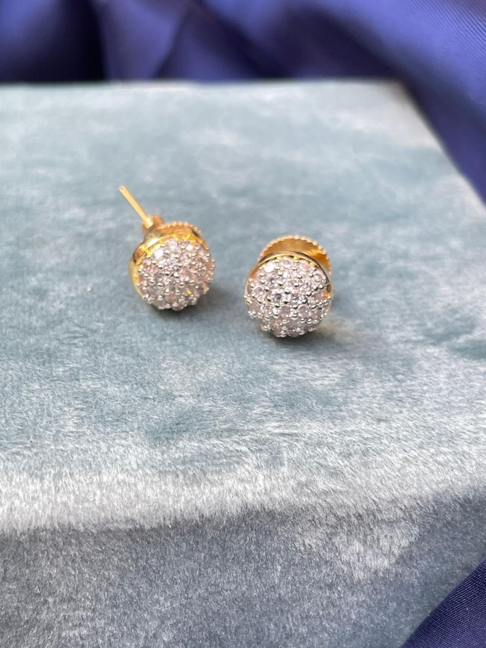 Round American Diamond Stud Earring