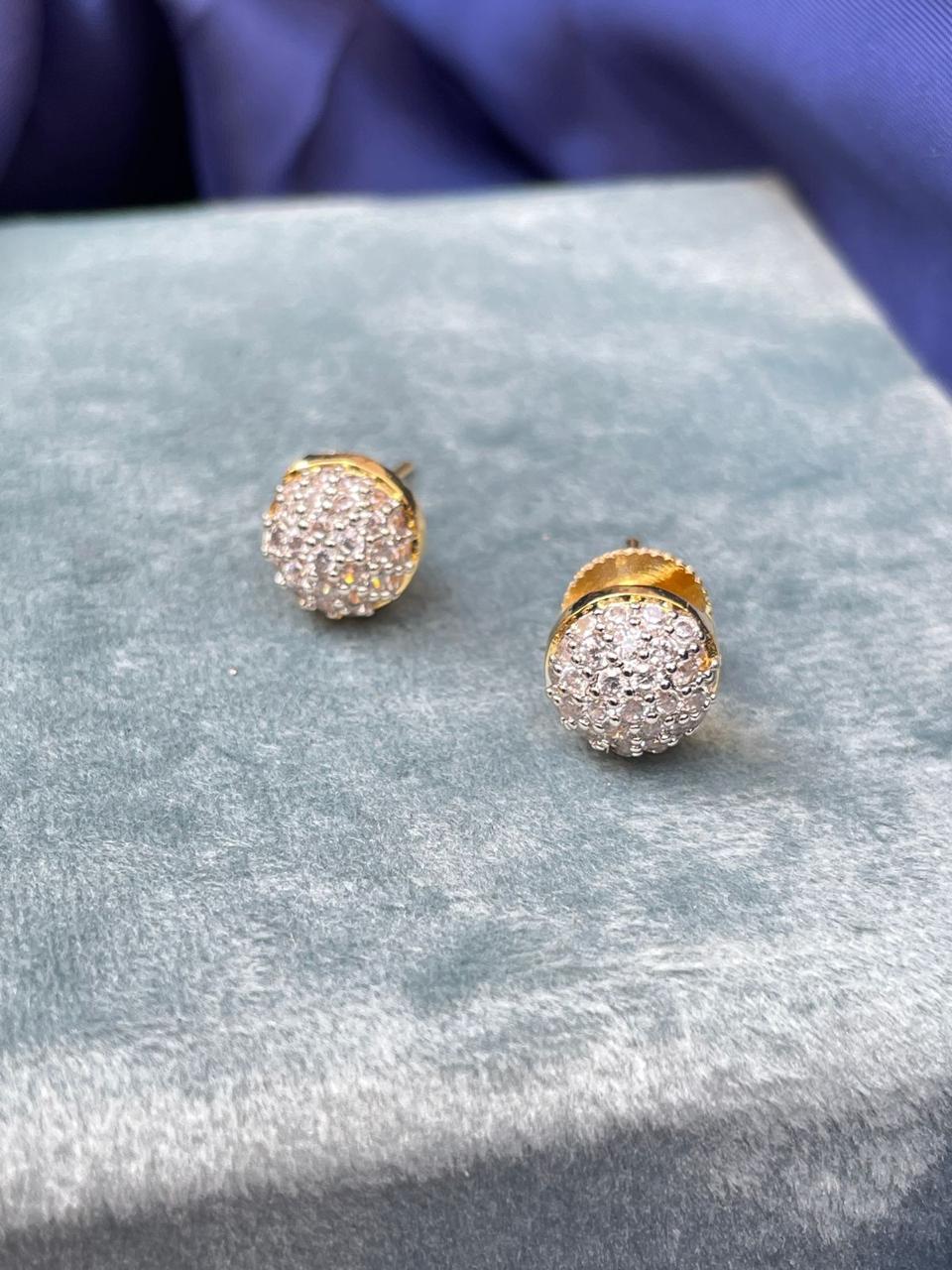 Round American Diamond Stud Earring