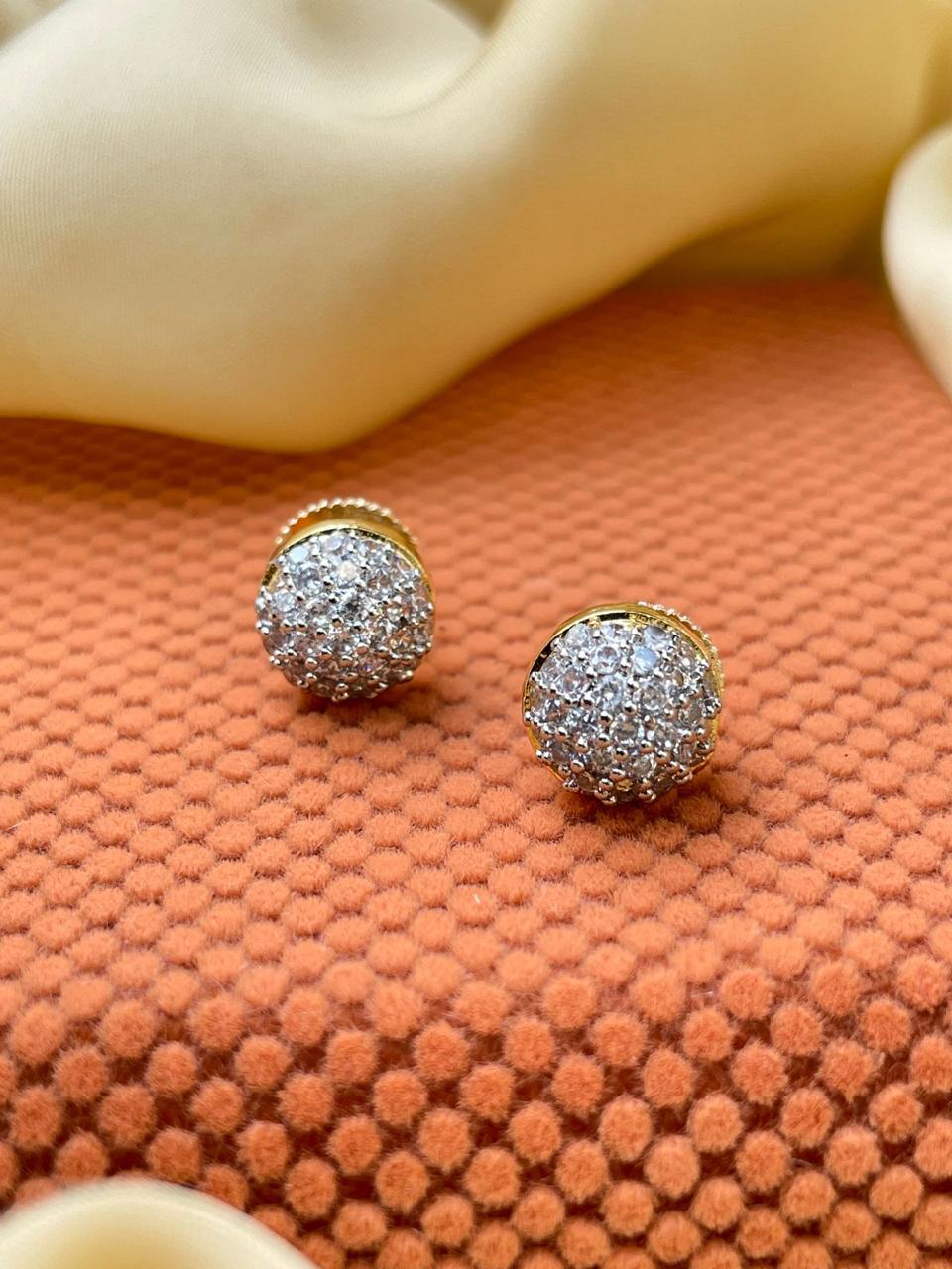 Round American Diamond Stud Earring