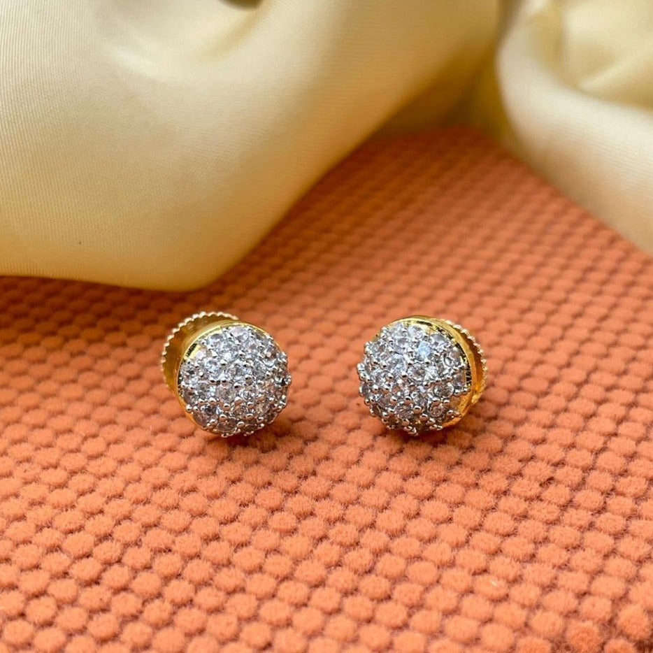 Round American Diamond Stud Earring
