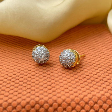 Round American Diamond Stud Earring