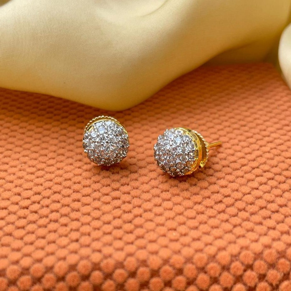 Round American Diamond Stud Earring