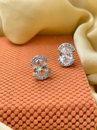 Thumbnail for Sterling Silver Cz Oval Cut Stud Earring