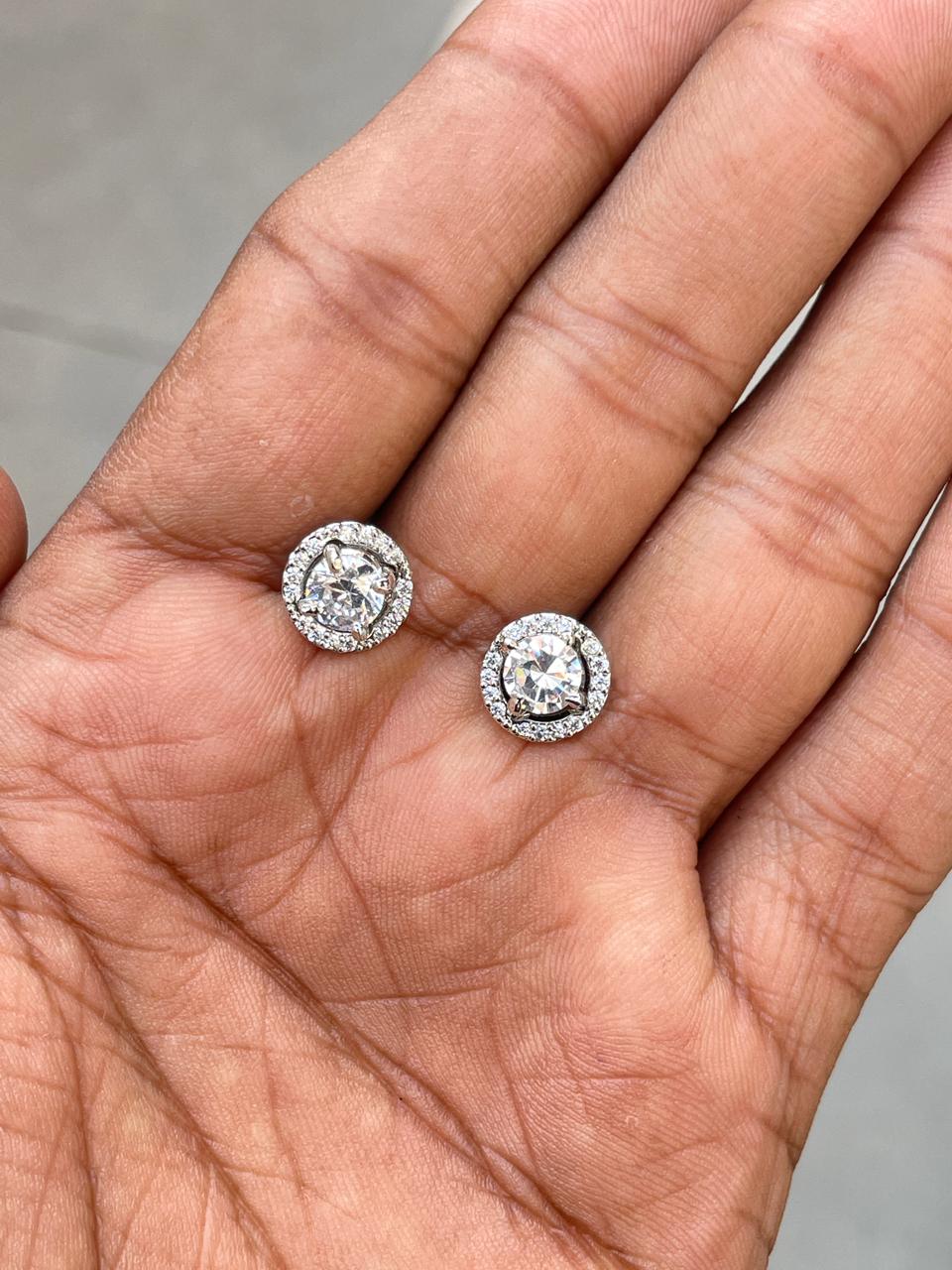 Classic Round Silver Plated Stud Earring - Abdesignsjewellery