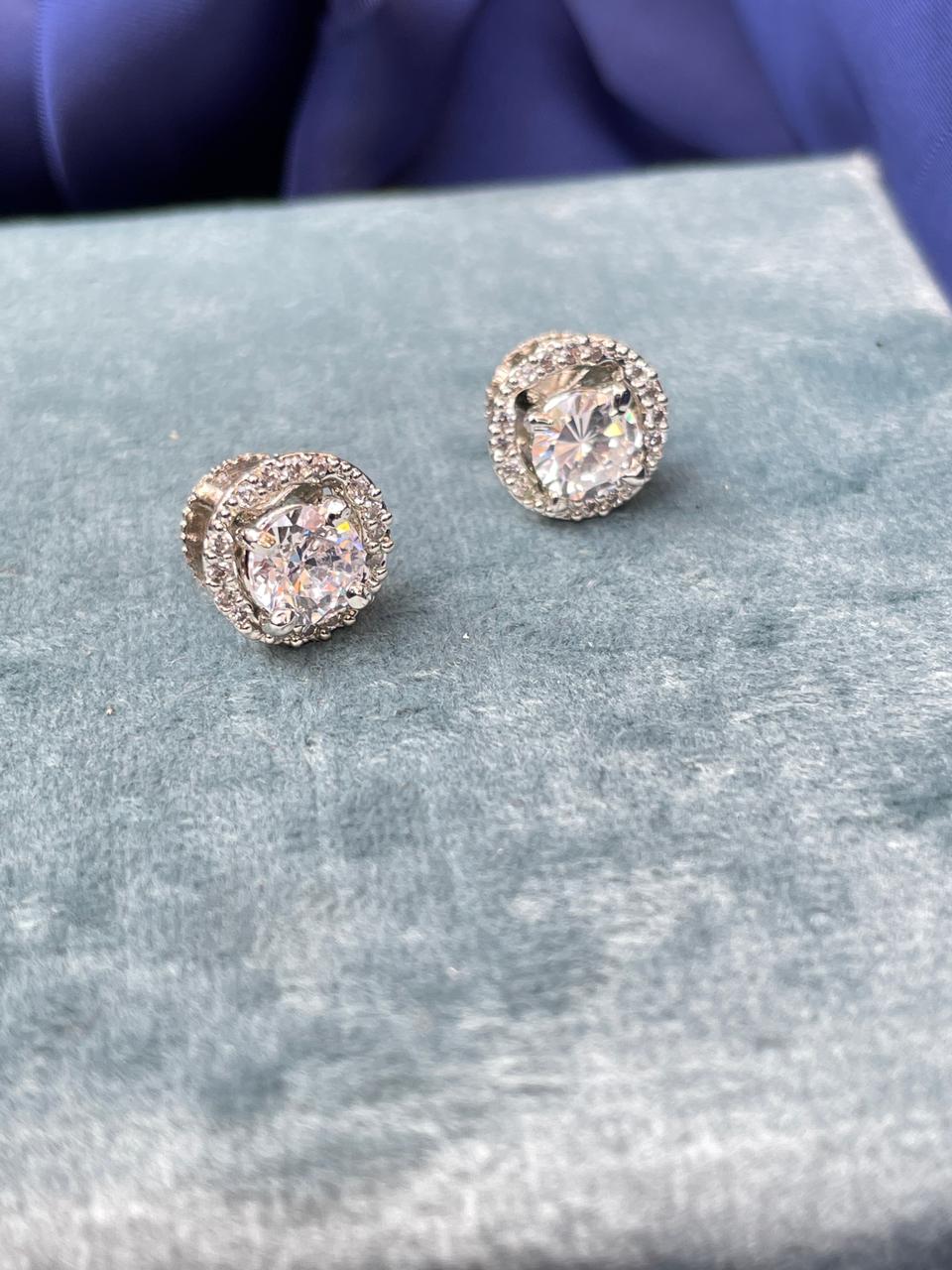 Classic Round Silver Plated Stud Earring - Abdesignsjewellery